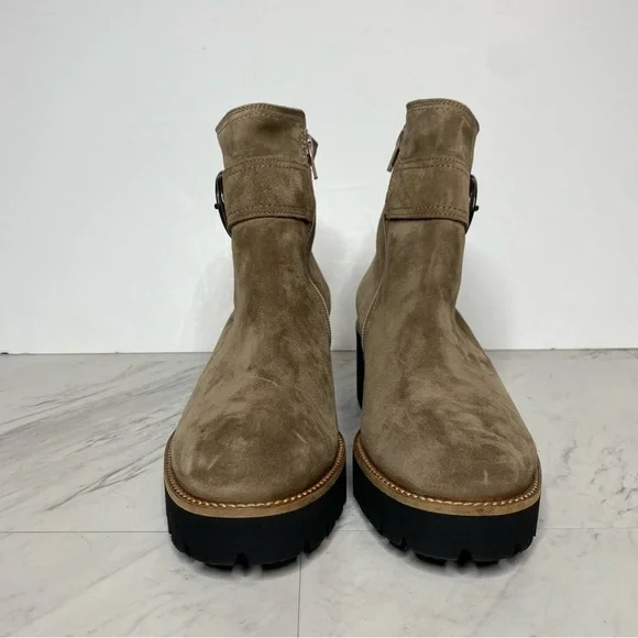 Paul Green Taupe Suede Buckle Lug Sole Boot 5 / 7.5 - Picture 2 of 16
